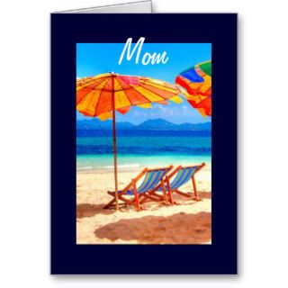MOM DAY AT THE BEACH BIRTHDAY CARDS