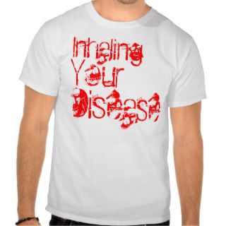 Inhaling Your Disease Mens Red and White Shirts