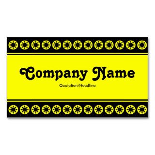 Center Band (Yellow Sun Border) V2   Black Business Card Templates