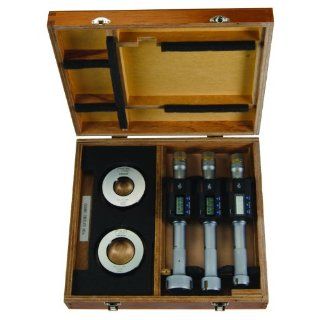 Mitutoyo 468 988 Digimatic Holtest LCD Inside Micrometer, Complete Unit Set, 1 2"/25.4 50.8mm Range, 0.00005" Graduation, +/ 0.00015" Accuracy (3 Piece Set)