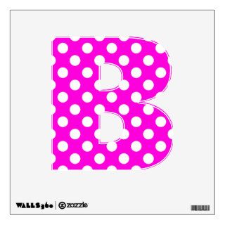 Hot Pink Polka Dot Letter B Wall Decal