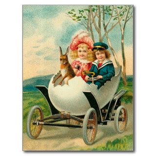 A Happy Easter To You Eggshell Car Postcard