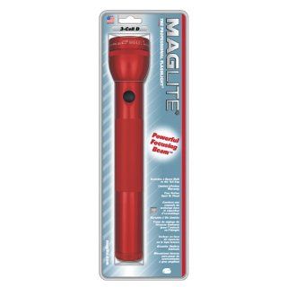 3 D Cell Flashlight, Red Automotive