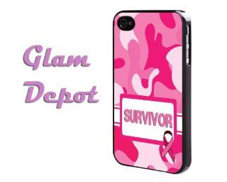 Breast Cancer Survivor Pink Camouflage Pattern with Ribbon iPhone 4 4s Case by GD Cell Phones & Accessories