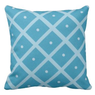 Teal and turquoise pillow with dots