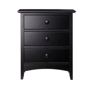 Home Decorators Collection Hawthorne Black 3 Drawer Nightstand 2459800210