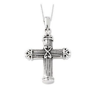 Pillar Cross Ash Holder Necklace in Sterling Silver Pendant Necklaces Jewelry