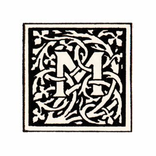 Vintage Monogram M Art Nouveau Letter Cut Outs