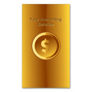 Gold Money Sign Accounting Solution Business Card