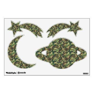 Military Camouflage Pattern Brown Yellow Green Wall Stickers