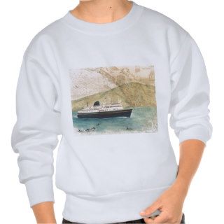 Alaska State Ferry Boat MALASPINA Nautical Chart Pull Over Sweatshirts