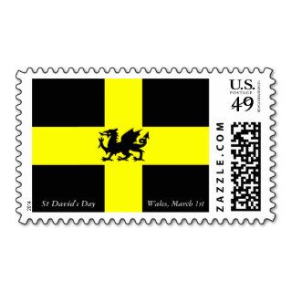 Patriotic Wales St Davids Daffodil Yellow Stamp
