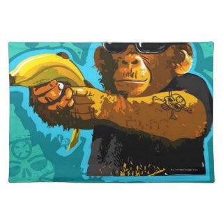Chimpanzee Holding a Banana Placemats