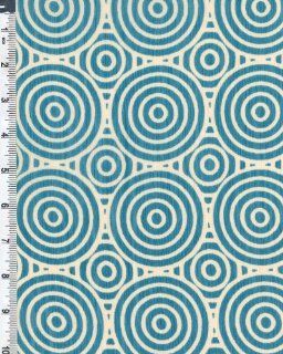 57" Yoryu Chiffon Concentric Circles Print Fabric By the Yard, Teal 470