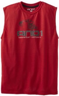 AND1 Boys 8 20 Come Get It Sleeveless Performance Tee,Varsity Red,Small Clothing