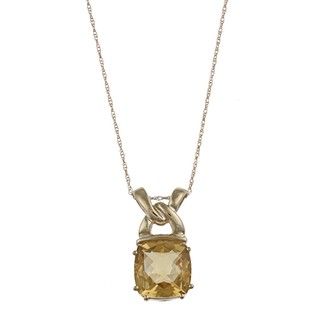 FJC 14k Gold Citrine Briolette Necklace Gemstone Necklaces