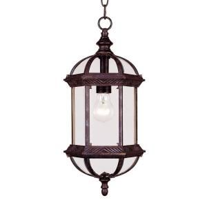 Illumine 1 Light Outdoor Hanging Rustic Bronze Lantern with Clear Beveled Glass CLI SH202852872