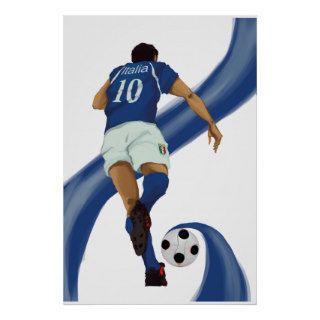Italia 2014 Forza Azzurri Soccer Ball Poster Print