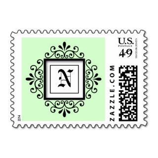 Template Wedding Monogram Stamps Letter N