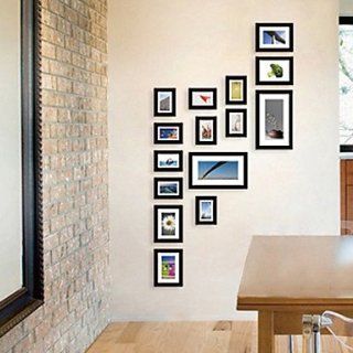 Black Photo Wall Frame Collection   Set of 15   Nursery Picture Frames