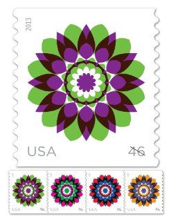 Kaleidoscope Flowers Strip of 25 U.S. 46 cent U.S. Postage stamps 