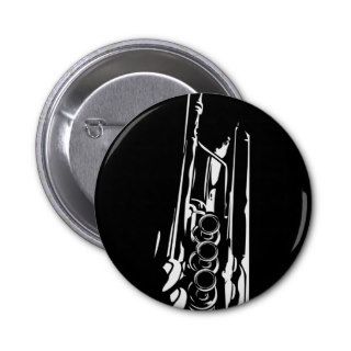 Abstract Jazz Trumpet Silhouette Pin