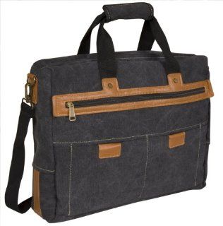 Eurosport Canvas Briefcase Messenger Bag, B418 Black. Sports & Outdoors
