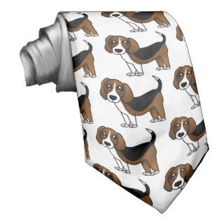 Cute Beagle Cartoon Dog Neck Tie