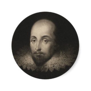 Playwright William Shakespeare by Cornelius Jansen Stickers