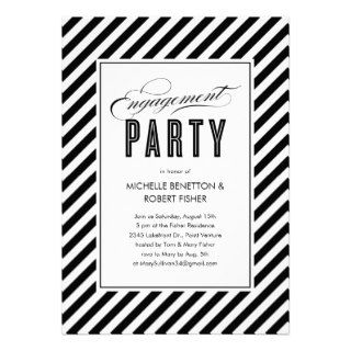 Black and White Engagement Party Invitations