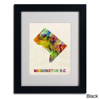 Michael Tompsett 'Washington D.C. Map' Framed Matted Art Trademark Fine Art Canvas