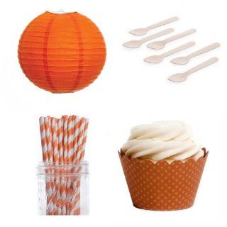 Dress My Cupcake DMC432526 Dessert Table Party Kit with Lanterns and Mini Wrappers, Burnt Orange Kitchen & Dining