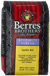 Berres Brothers Coffee Roasters Vanilla Nut Coffee, Whole Bean, 12 Ounce Bags (Pack of 3)  Grocery Tea Sampler  Grocery & Gourmet Food