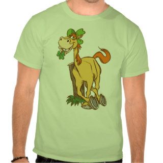 Lucky Cartoon Horse on St Patrick's Day Apparel Tee Shirts