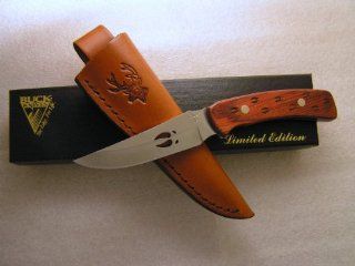 Buck Knives 475 Laminated Rosewood with Deer Tracks  Fixed Blade Camping Knives  Sports & Outdoors
