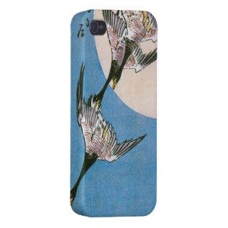 3 Wild Geese Flying Downward Across Moon Hiroshige Covers For iPhone 4