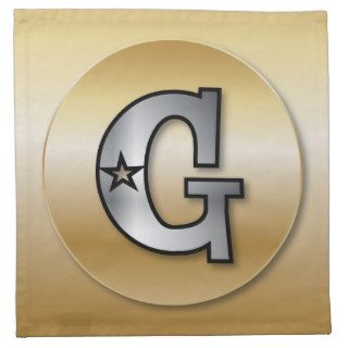 Monogrammed gold and silver effect letter G Napkins