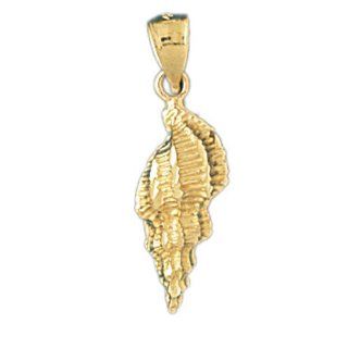 14K Gold Charm Pendant 1.4 Grams Nautical>Shells314 Necklace Jewelry