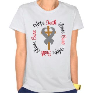 Brain Cancer Faith Hope Love Cross T shirts