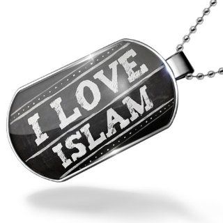 Dogtag Chalkboard with I Love Islam Dog tags necklace   Neonblond NEONBLOND Jewelry