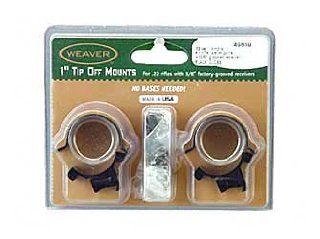Weaver .22 Rimfire/Air Rifles Detachable Rings   1" TIP OFF MOUNT Fits 3/8" Grooved Receivers. GLOSS BLACK. MODEL # 49819  Airsoft Gun Scope Mounts  Sports & Outdoors