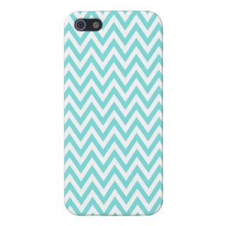 Trendy chic aqua blue chevron zigzag pattern cases for iPhone 5