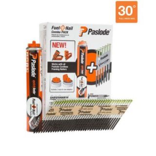 Paslode 3 in. x 0.120 Galvanized Ring Shank Fuel + Nail Pack (1,000 Nails + 1 Fuel Cell) 650527