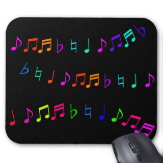 Cool Neon Musical Notes Mousepad