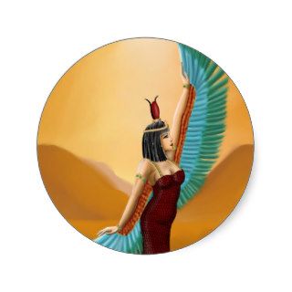 Isis Egyptian Goddess) Round Stickers