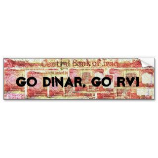 GO Dinar, Go RV Iraqi Dinar Bumper Sticker