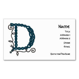 Celtic Letter D business cards