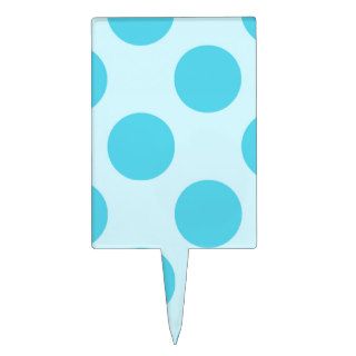 Teal Extra Large Polka Dots with Teal Background Rectangle Cake Picks