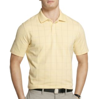 Van Heusen Short Sleeve Windowpane Polo Shirt, Yelllow, Mens