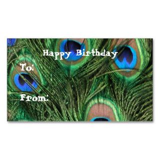 Peacock Birthday Gift Tags Business Card
